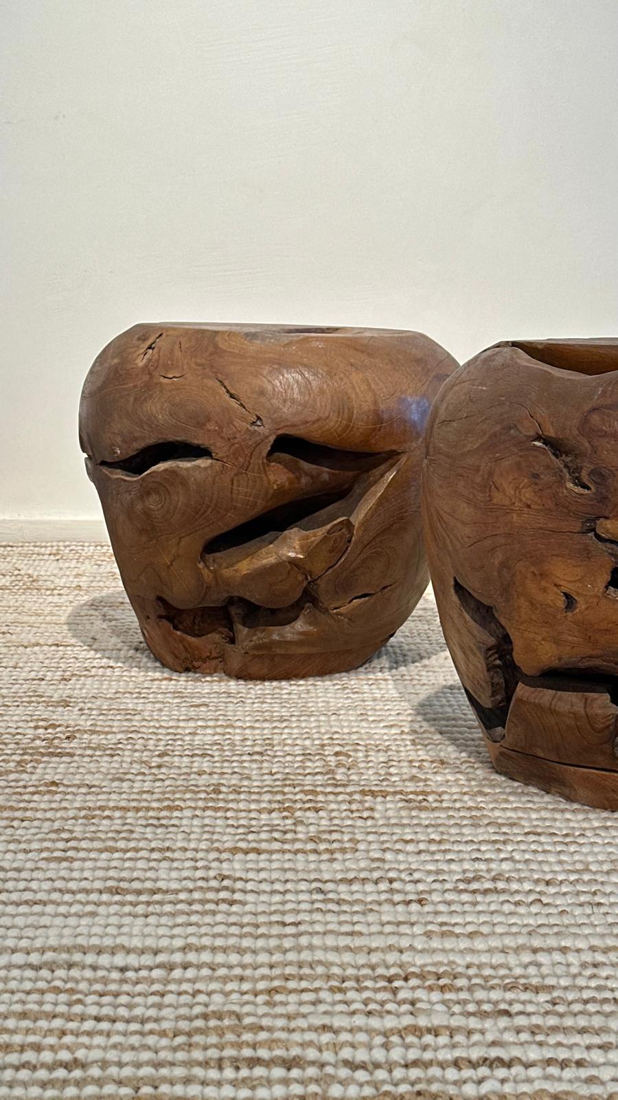 Ibuki teak root stool