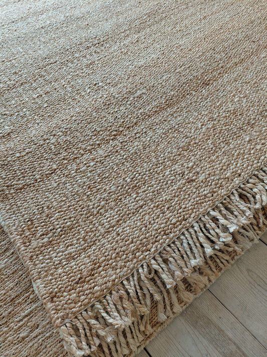 PLAIN JUTE/HEMP FRINGES 1.70 X 2.40 Mtr NATURAL