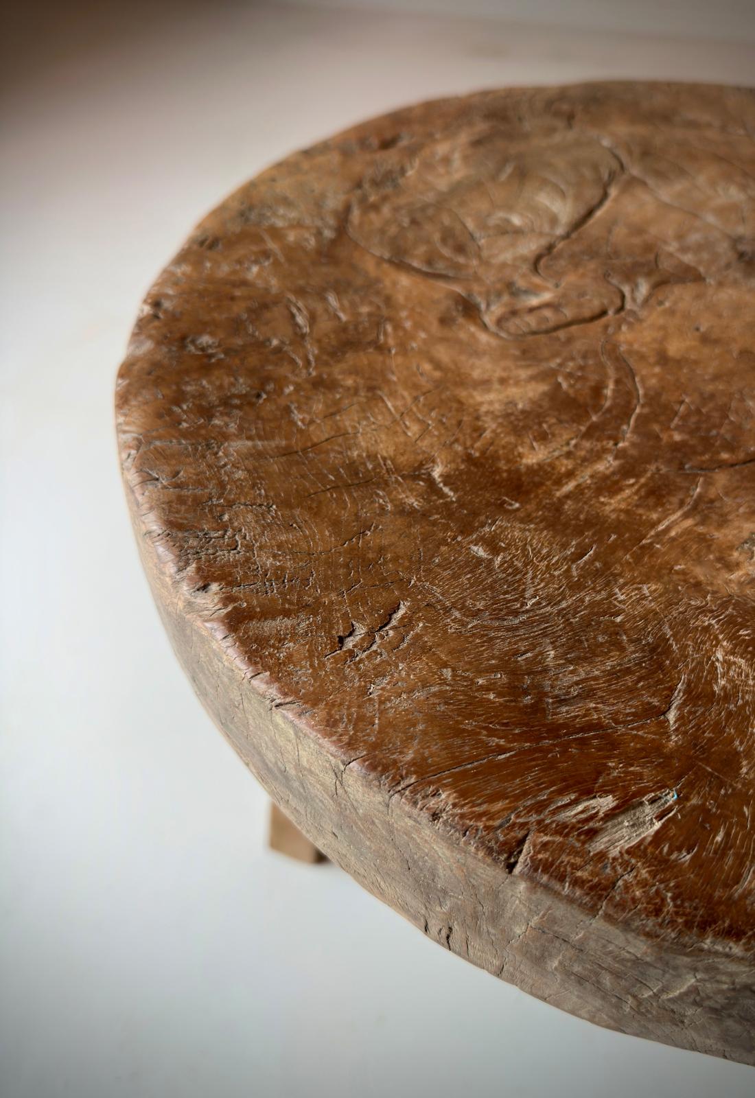 Ibuki unique finds: Wooden round teak stool