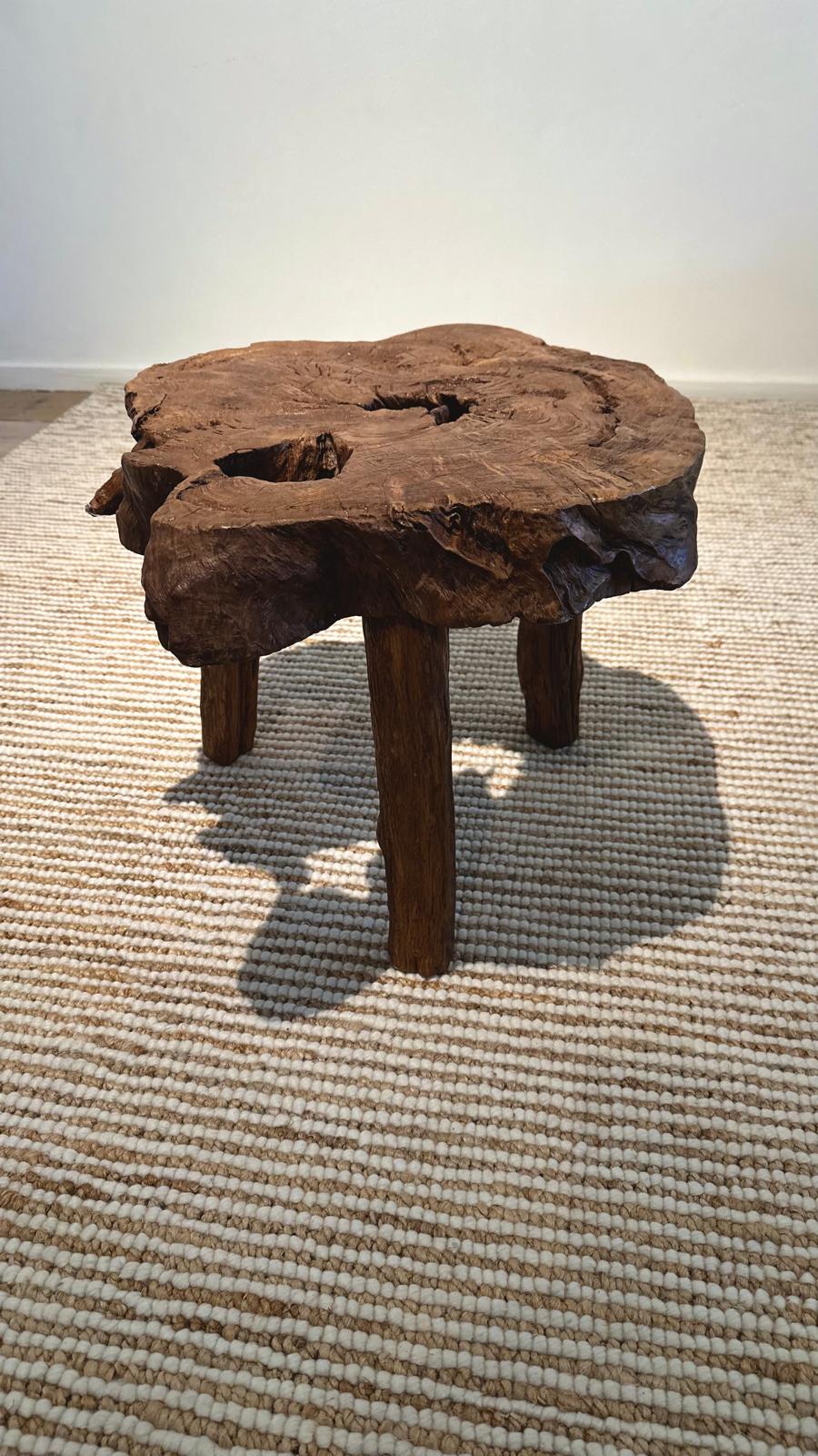 Ibuki unique finds: Rustic teak wooden side table