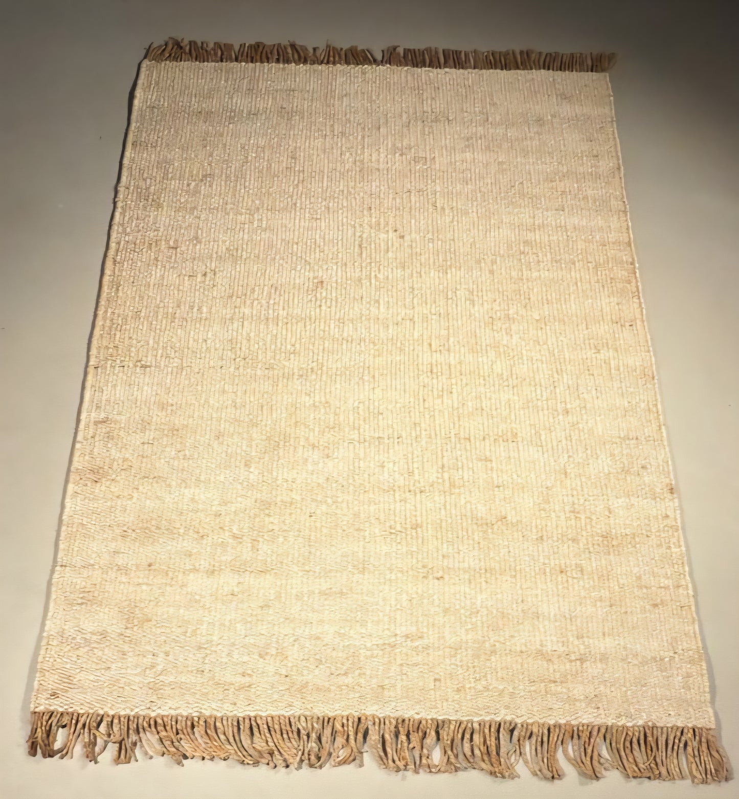PLAIN JUTE/HEMP FRINGES 1.70 X2.40 Mtr  WHITE NATURAL