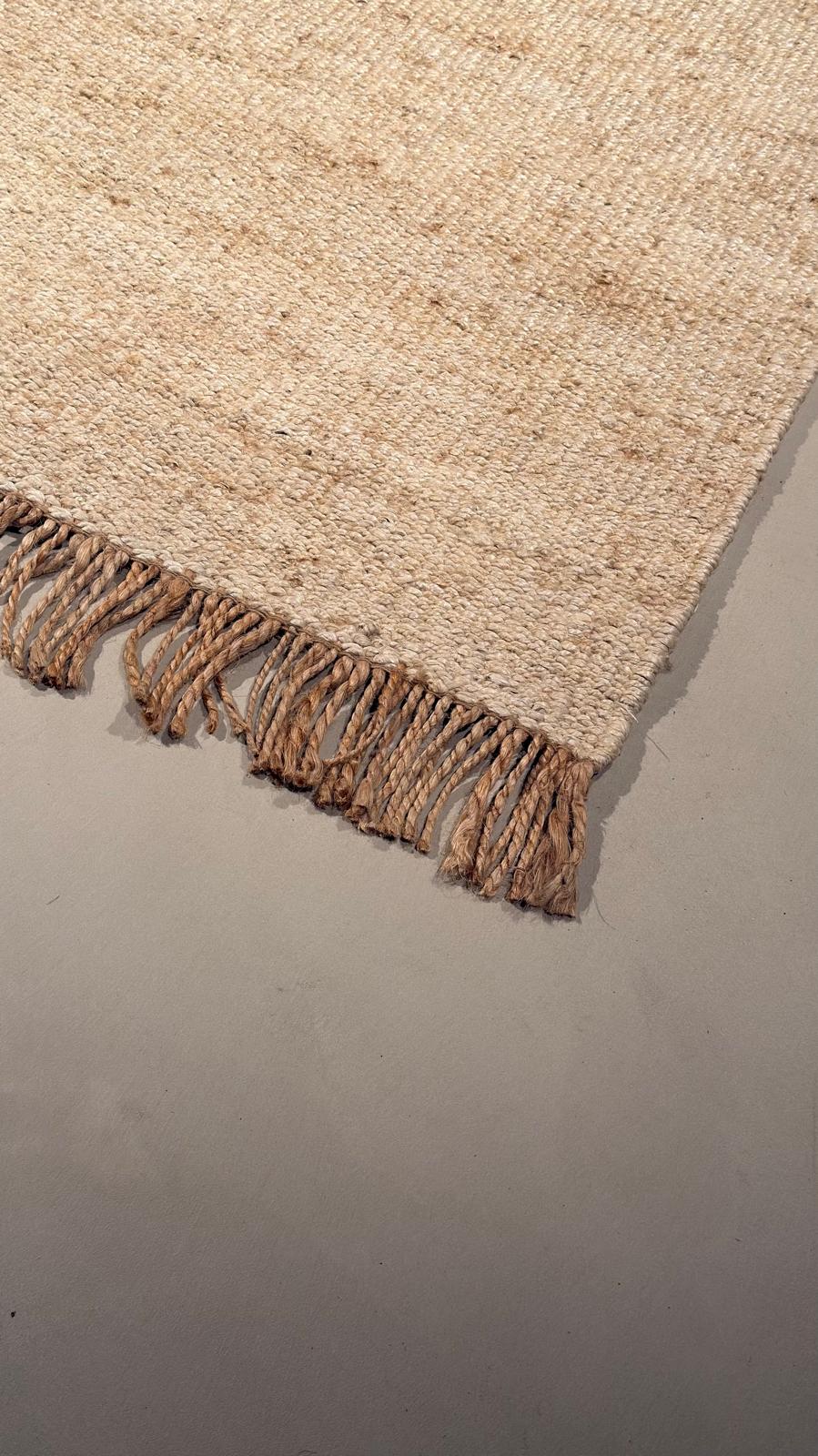 EINFACHE JUTE-/HANFFRANEN 3,00 X 4,00 Mtr WEISS NATUR